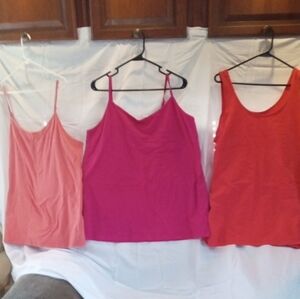 Women's Sleeveless Tops - Pink, Red, and Orange